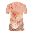 thumbnail image 5 of Yotami Summer Short Sleeve Tops for Women Plus Size Floral Blouse Pleated Casual Button V-Neck Loose Fitted Shirt Multicolor, 5 of 5