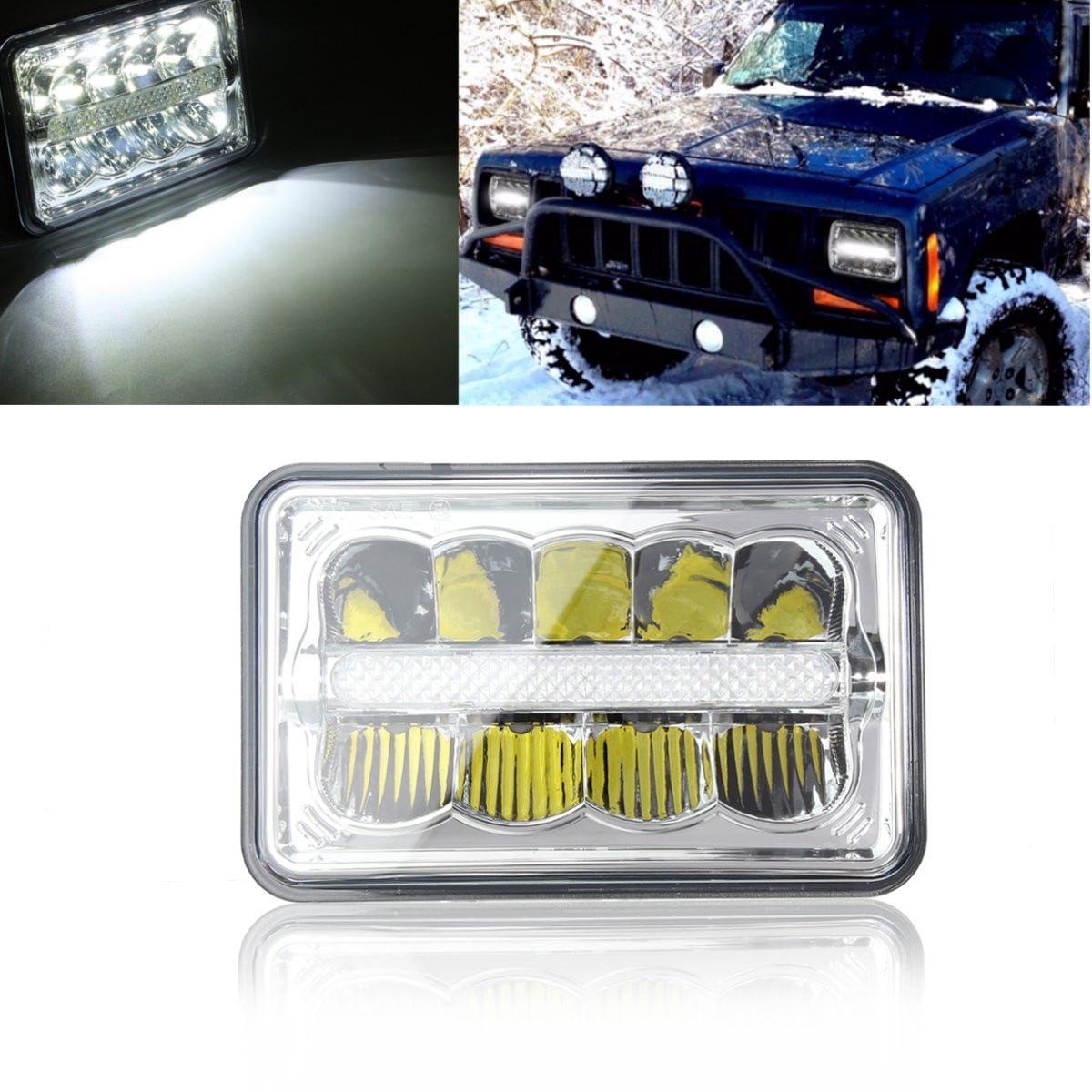 2Pcs 4''x6'' LED Headlight For Chevrolet S10/Monte Carlo/Nova/R10/ Monza/Nova