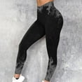 thumbnail image 2 of DeHolifer Women's Leggings High Waist Flame Printed Fitness Running Leggings Casual Fashion Tights Gray L, 2 of 6