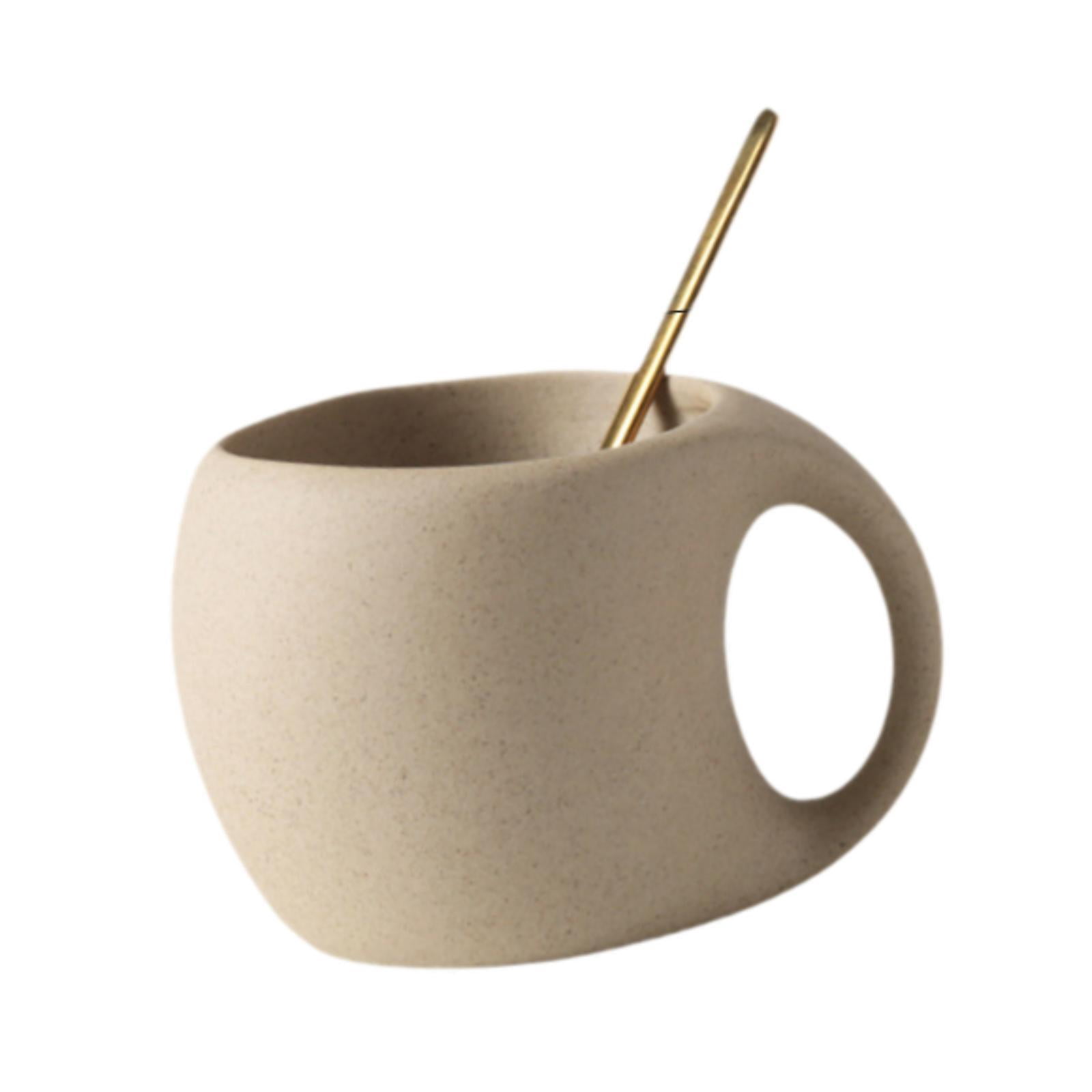 kowaku Ceramic Coffee Mug Coffee Cup Wide Mouth with Handle Unique 250ml Beverage Drink Cup Espresso Cup for Cafe Kitchen Restaurant without Saucer