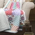 thumbnail image 2 of Lush Decor Turquoise Blue, White Throw, 50" x 60", 2 of 3
