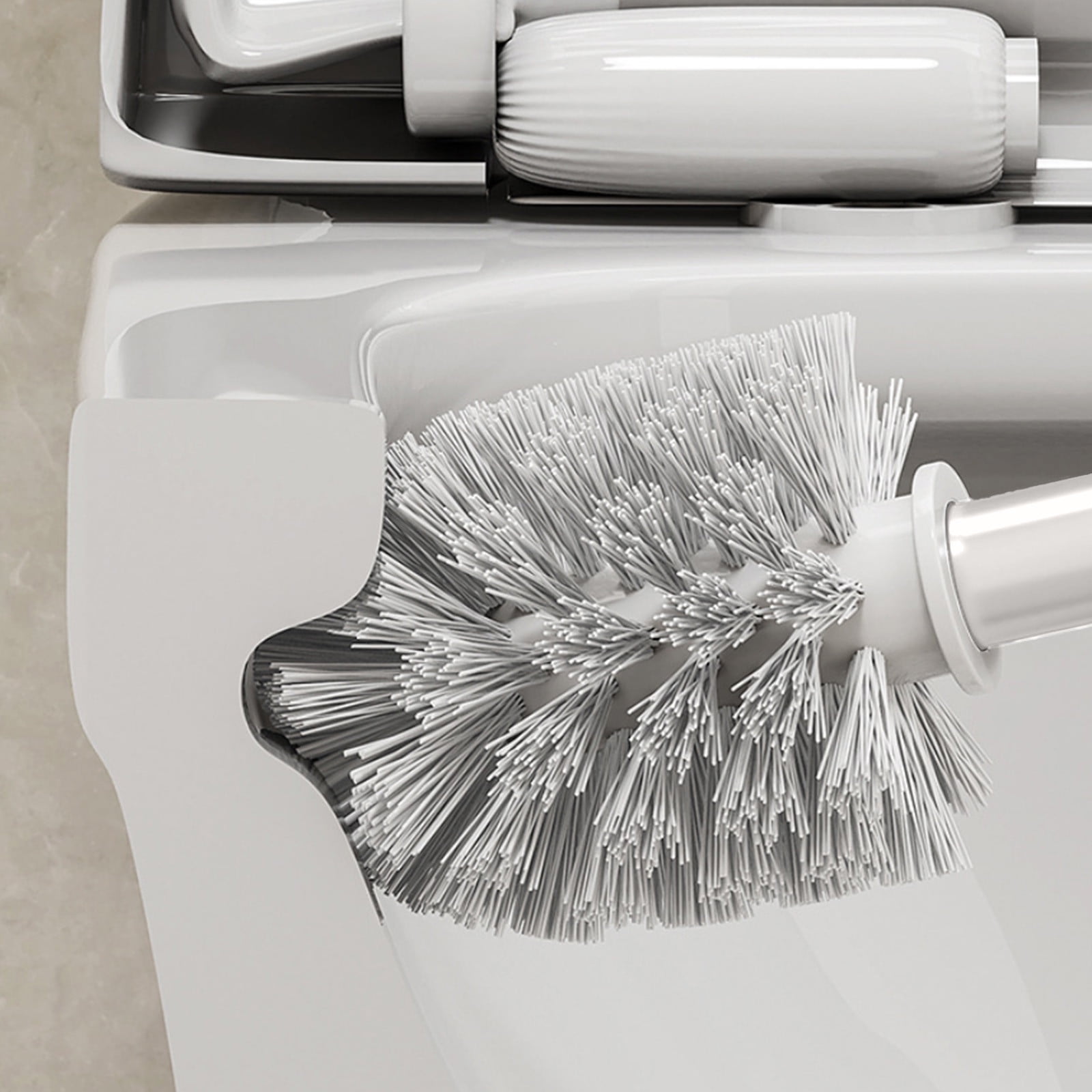 TaTaai 5Pcs Toilet Brush and Holder, Toilet Bowl Brushes Holder and Long Handle Ventilated Toilet Brush Set for Bathroom Cleaning