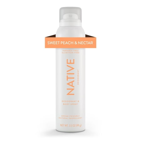 2X - Native Deodorant Body Spray - Sweet Peach Nectar - Aluminum Free - 3.5 oz