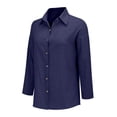 thumbnail image 5 of Endives Women's Linen Pant Suit Fashion Athleisure Solid Color Drop Shoulder Long Sleeve Button Down Shirt and Pant Set S-5XL, 5 of 6