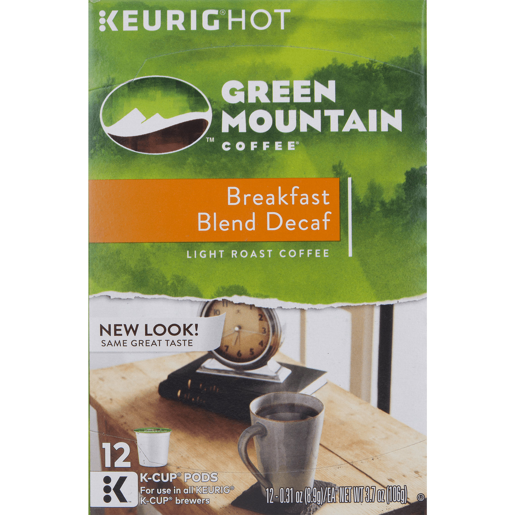 Green Mountain Coffee Decaf Single Serve Coffee for Keurig, Breakfast Blend, 12 Ct