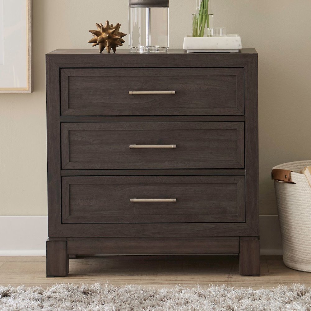 Liberty Furniture Modern Edge Nightstand w/ Charging Station - Brown