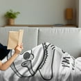 thumbnail image 3 of Sloth Soft Flannel Fleece Throw Blanket, Im So Lazy but Very Hand Drawn Animal Heart Shape Funny Doodle Artwork, Cozy Plush for Indoor and Outdoor Use, 50" x 70", Grey Pink, by Ambesonne, 3 of 5