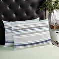 thumbnail image 4 of Gray Stripe Throw Pillow Covers, Modern Abstract Art Navy Blue Striped Rustic Soft Breathable Pillow Cases with Zipper for Sleeping, Queen Size Pillowcases for Couch Bed Sofa Chair 20x30 Inches, 4 of 6