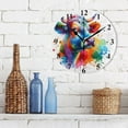 thumbnail image 3 of Cow Colorful and Painting Black 10 inch Wall Clocks Non Ticking Easy to Read Battery Decorative for Home Bathroom Kitchen Bedroom Living Room, 3 of 8