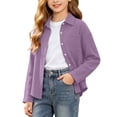 thumbnail image 2 of Maean Girls Button down Shirts with Pockets Solid Color Long Sleeve Casual Loose Fall Fashion Shirt, 2 of 7