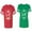 Men Red / Women Green, variant on King Queen White Pentagon Matching Couple Cotton Jerseys (Men Red / Women Black) (Men S / Women S)