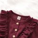thumbnail image 4 of Vestido Para Niñas, Ropa Para Niñas Pequeñas, Vestido Con Volantes Sólidos Para Niños Pequeños, Vestido De Princesa, Conjuntos De Diadema, Borgoña Odeerbi LM103-1017, 4 of 9