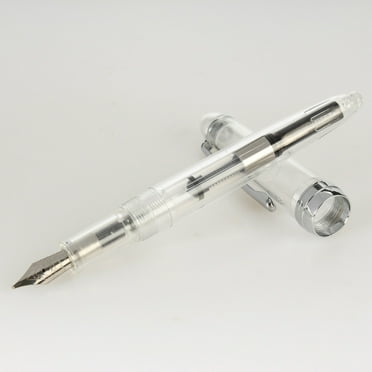 LMTODLFG New 992 Spiral Transparent Colourful Office Fine Nib Fountain Pen Iridium Extra Fine Nib with Ink Converter, Transparent Unique Design Smooth Writing Pen Calligraphy Writing Pens