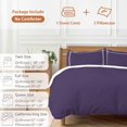 thumbnail image 6 of 3 Piece Pure Darkorchid Duvet Cover Set Queen Size, Microfiber Comforter/Quilt Cover with Corner Ties and 2 Pillowcases, Simple Solid Color All Season Soft Bedding with Zipper Closure, 6 of 8