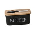 thumbnail image 3 of deevoka Ceramic Butter Dish Reusable Practical Multiuse with Cover Cheese Butter Storage Black Butter, 3 of 9