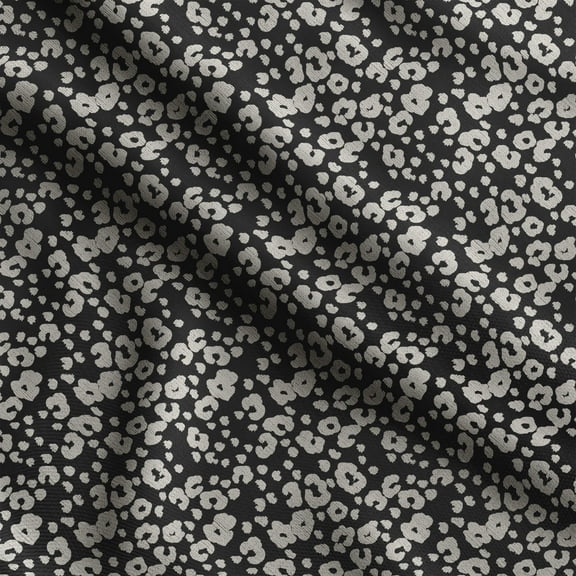 Soimoi Floral Print, Silk Fabric, Decor Sewing Fabric by The Yard 42 Inch Wide,Decorative Fabric for Shirts Suits Ties, Black