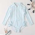thumbnail image 5 of Piuwrlz Swimsuits Kids 6 Years Girls Swimwear Stripe Beach Swimming Suit Light Blue Size 6 Years, 5 of 8