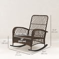 thumbnail image 2 of Outdoor Wicker Rattan Rocking Chair with Thick Black Cushions, Heavy-Duty Steel Frame Patio Rocker for Garden, Backyard, Porch and Conservatory, 29.5"W x 38.6"D x 35.8"H, 2 of 7
