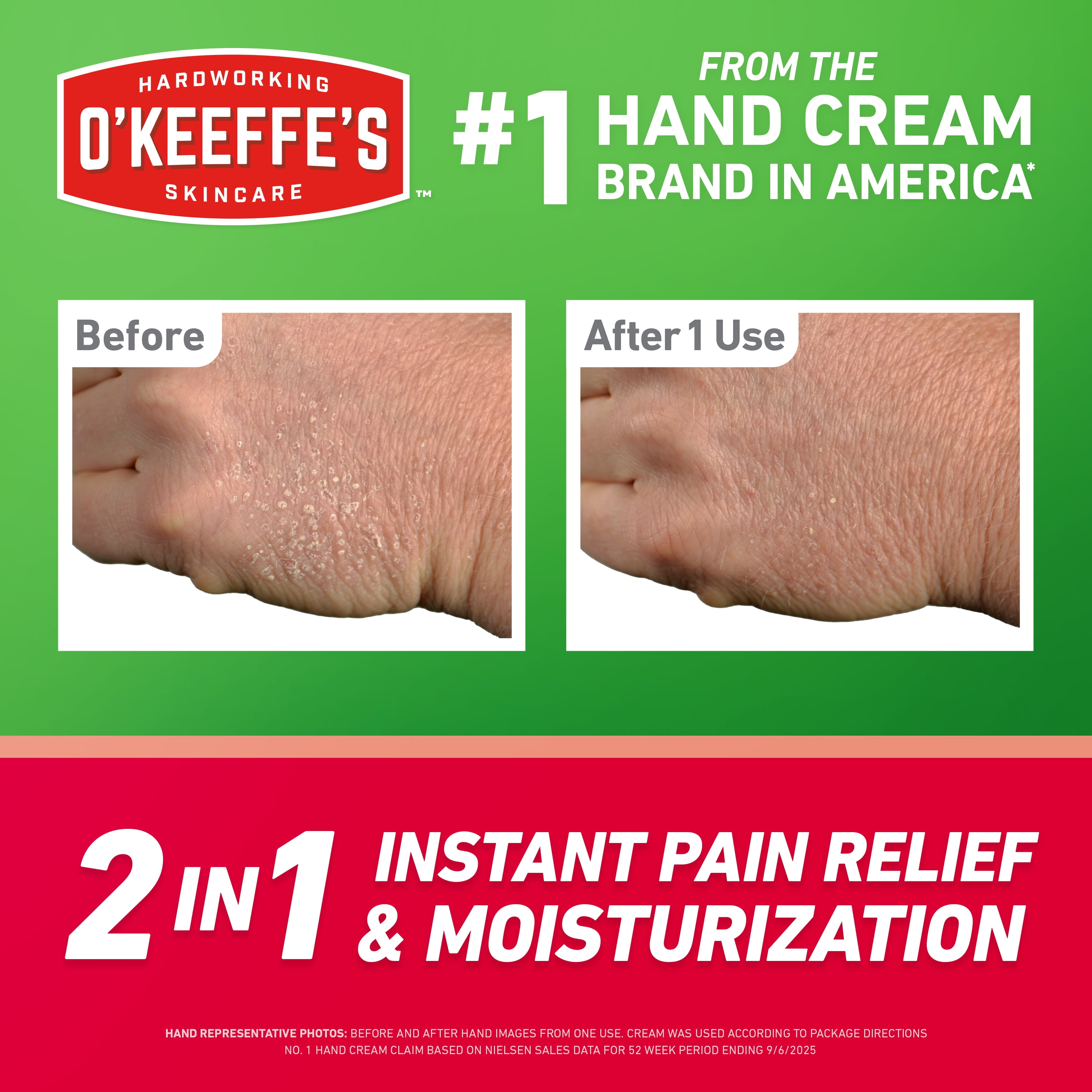 O'Keeffe's Working Hands Lidocaine Pain Relief Cream, Maximum Strength, 3 oz