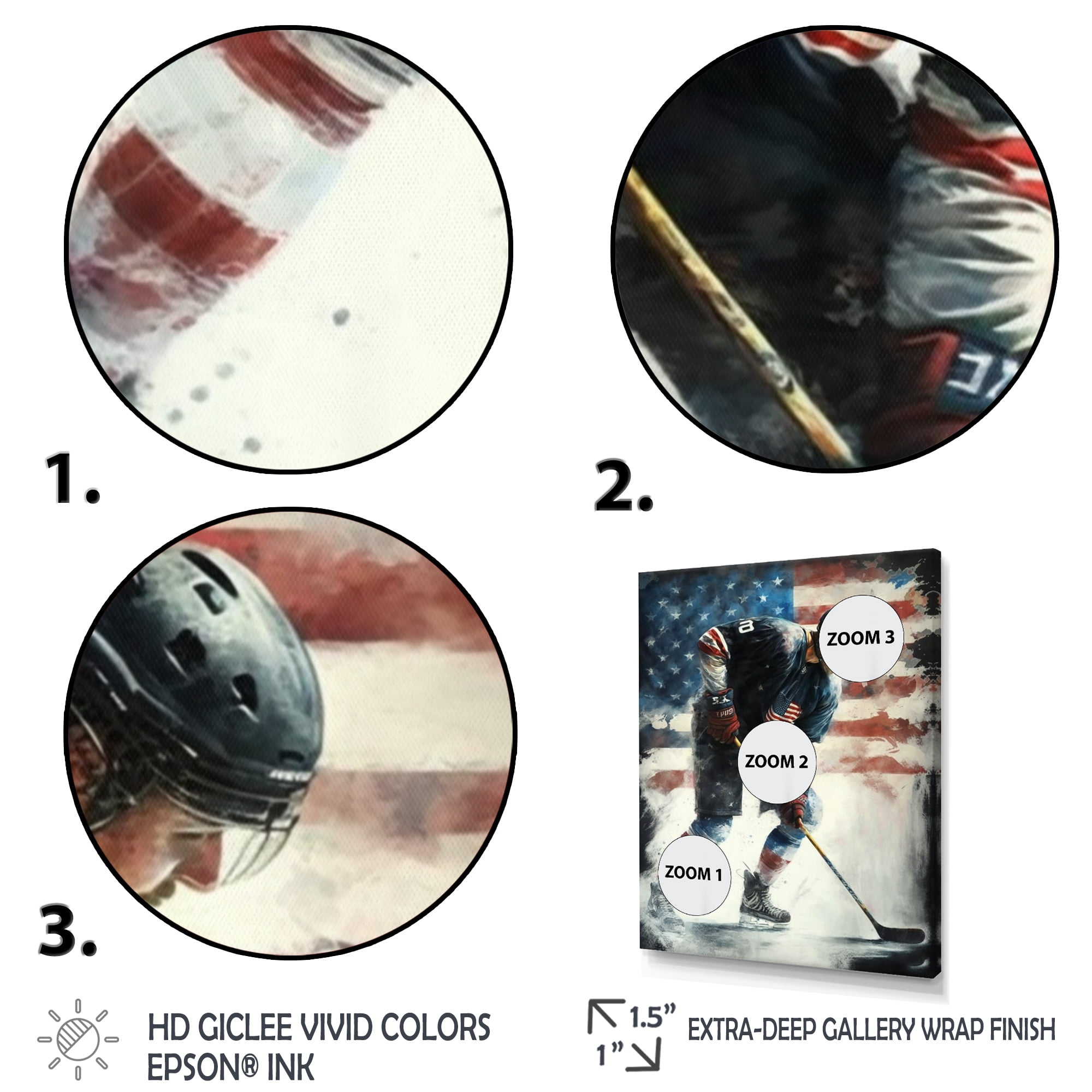 Designart Hockey Player On Ice I Canvas Wall Art