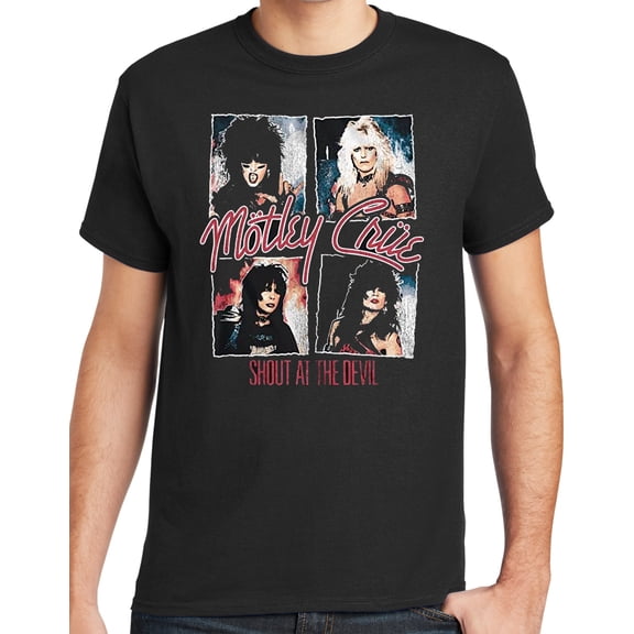 Motley Crue SHOUT AT THE DEVIL Mens Black T-shirt, 3XL Black