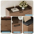 thumbnail image 6 of Litake Shoe Storage Cabinet with Shoe Bench, Farmhouse Entryway Shoe Storage with 4 Flip Drawers and Seat Cushion, Narrow Hidden Shoe Rack Cabinet for Living Room, Hallway- Walnut, 6 of 7