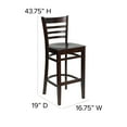 thumbnail image 5 of BizChair Ladder Back Walnut Wood Restaurant Barstool, 5 of 11