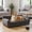 Dark Gray--38", variant on 51" XL Dog Bed Couch, Elevated Large Dog Sofa with Backrest and Armrests, Soft Memory Foam Extra Large Pet Bed with Removable Cushion, Durable Linen Pet Couch Furniture, Dark Gray