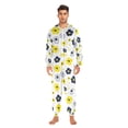 thumbnail image 5 of Adult Onesie Plant Color Flower Yellow Tile Zipper One-Piece Pajamas Unisex with Pockets, 5 of 6