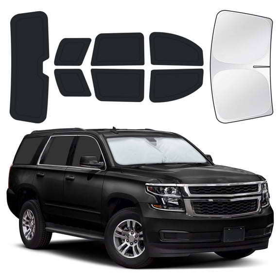 8PCS Full Car Window Shades for Chevrolet Tahoe 2015-2020, Custom-Fit Privacy Shades for Front, Side & Rear Windows, Heat-Blocking Window Covers for Camping, Travel & Daily Use