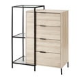 thumbnail image 2 of Walker Edison Modern Asymmetric Metal and Wood Accent Chest, Birch, 2 of 8