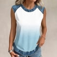 thumbnail image 5 of Trgacdwlo Women Tank Tops Gradient Crew Neck Sleeveless Shirts for Women Patchwork Summer Vintage Womens Top, 5 of 7