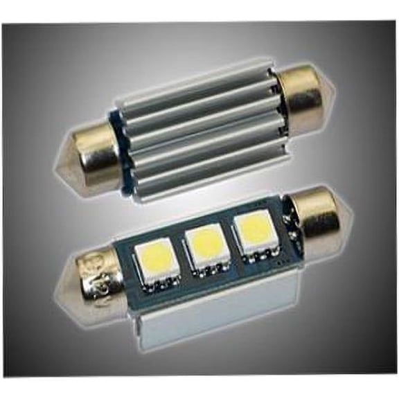 ICBEAMER 2 piece 39mm Canbus C5W 239 LED 3 SMDs Blue 5050 Festoon Bulbs ALB USDOT