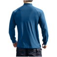 thumbnail image 5 of Mlzmgr Athletic Shirts Men 1/4 Zipper Stand Collar Long Sleeve Breathable Fitness Shirts Workout Gym Running Mens Tops, 5 of 5