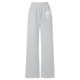 thumbnail image 4 of Mercatoo Heart Print Sweatpants for Girls Baggy Athletic Pants Wide Leg 𝗬2K 𝗗rawstring Elastic Waist Joggers with Pocket, 4 of 7