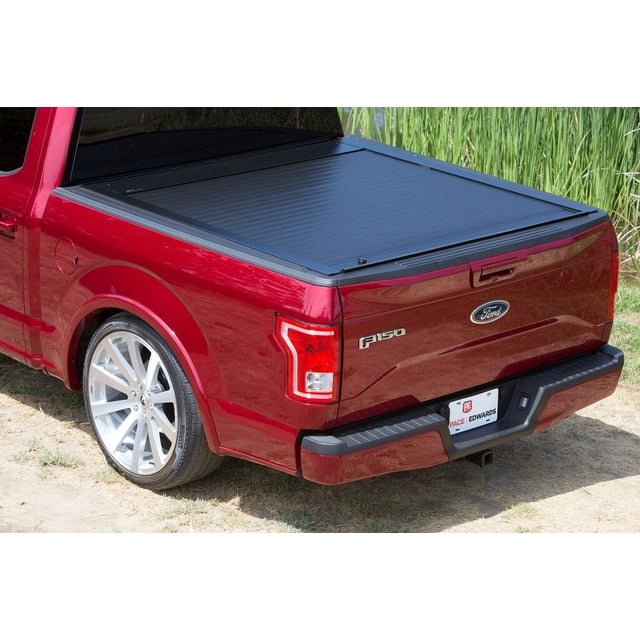 Fits 2019-2021 Ford Ranger Pace Edwards Tonneau Cover FEFA30A61 Jackrabbit FM Explorer; Manual Retractable; Lockable Using Tailgate Handle Lock; Black; Aluminum