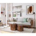 thumbnail image 5 of Nesting Round Coffee Table Set of 2 - Brown Burl Wood Accent Tables for Living Room, 5 of 10