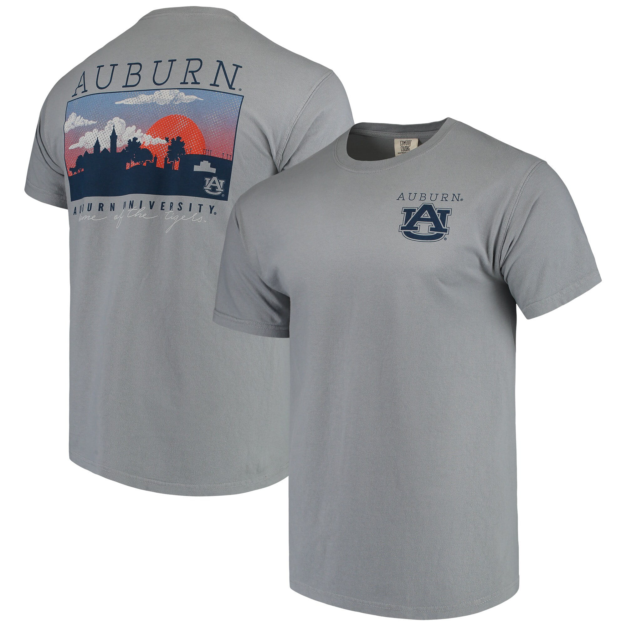 Image One Auburn Tigers Comfort Colors Campus Scenery TShirt Gray