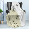 thumbnail image 4 of Dragonfly Soft Flannel Fleece Throw Blanket, Spring Dandelions Botany Blossoming Petals Essence of Nature Growth Theme, Cozy Plush for Indoor and Outdoor Use, 50" x 60", Tan Army Green, by Ambesonne, 4 of 5