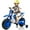 Blue, variant on JOYLDIAS 12V Green Ride On Motorcycle Dirt Bikes for Kids with Training Wheels, Spring Suspension