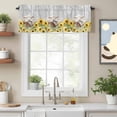 thumbnail image 2 of Curtain Valance for Windows, Farmhouse Sheep Yellow Sunflower Kitchen Valances Rod Pocket Short Curtains, Country Wood Board Window Valance for Bedroom Bathroom Living room 42x18in, 2 of 9