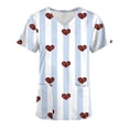 thumbnail image 4 of Edvintorg Valentine's Day Scrub Tops For Women Clearance Short Sleeve Working Uniform Breathable Heart Pattern V-Neck T-Shirts Tee Tops With Pockets, 4 of 4