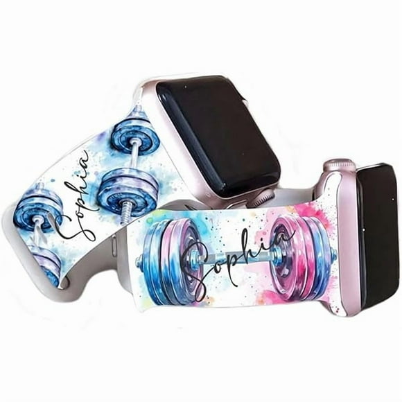 wonima11 38/40mm 42/44mm Personalized Funny Doodle Barbell Fitness and Inspired Watch Band Custom Barbell Adjustable Bands With Name Doodle Band Gift For Fitness Enthusiast