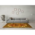 thumbnail image 3 of Ahgly Company Machine Washable Indoor Round Persian Yellow Traditional Area Rugs, 5' Round, 3 of 4