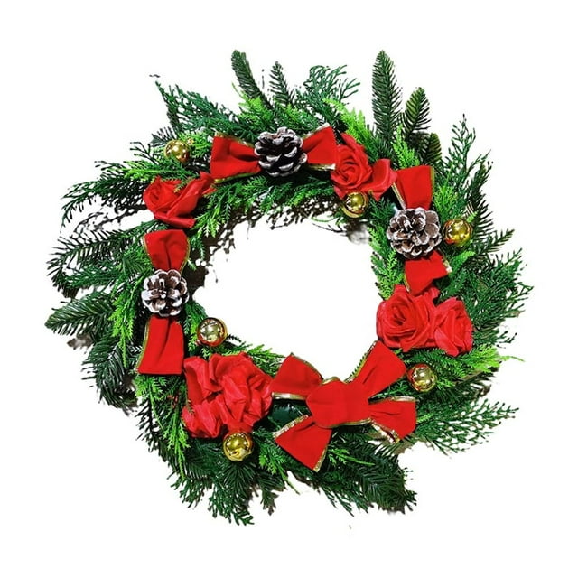 Wosthever Guirnalda de pino artificial para ambiente festivo navideño, decoraciones navideñas colgantes para puerta navideña Kits de decoración para fiestas