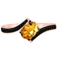 thumbnail image 2 of AoneJewelry 1.00 Carat Black Diamond and Oval Shape Citrine Ring In 14K Solid Gold ( Rose, White & Yellow ), 2 of 5