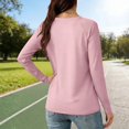 thumbnail image 3 of COMVALUE Women's Bamboo Viscose Long Sleeve Raglan Shirt Slim Fit Layering Top Pink for Size L, 3 of 5