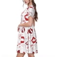 thumbnail image 2 of Easygdp Red Lips para Vestido Transpirable de Mujer, Vestido Suelto de Manga Corta con Pliegues y Bolsillos para el Verano, 2 of 6