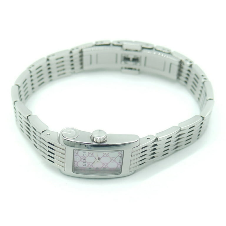 グッチ Gメトロ スクエア ピンクシェル レディース 8600L Y02031 Pre-Owned GUCCI Gucci G Metro square quartz pink shell dial