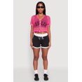 thumbnail image 3 of Womens Fishnet Brklyn Graphic Cropped Baseball Tee, 3 of 5